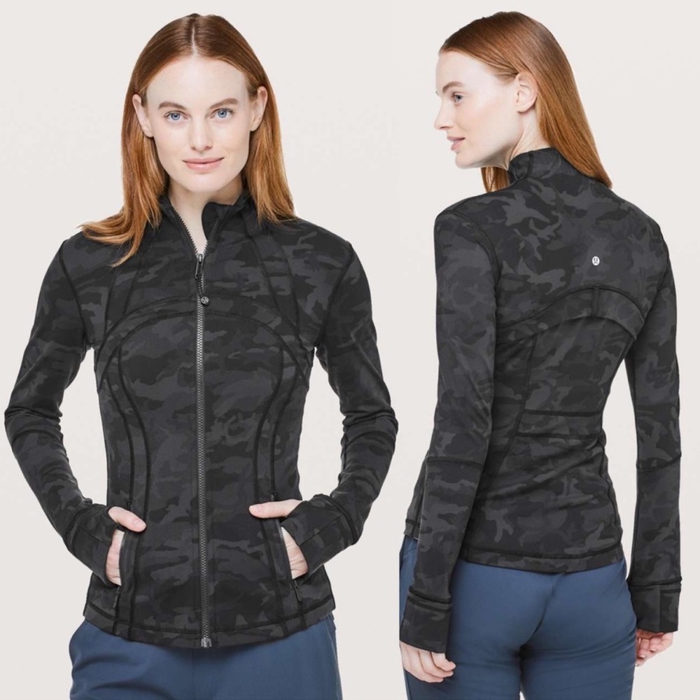 Black & Grey camo print lululemon define full length jacket